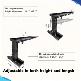 Heavy-Duty Ladder Extender Pro, High Strength Ladder Stabilizer for Stairs, Support 20.5" -27.6"Horizontal and 10.2" -17.7" Vertical Height Adjustment, Non-Slip Foldable Ladders Extension Black