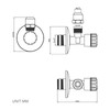 Ibergrif Angle Valve 1/2 Inch Wall Connection, 3/8 Inch Hose