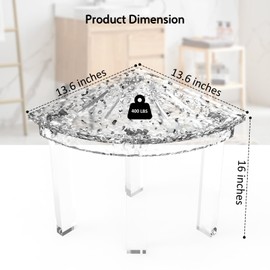 Acrylic Shower Bench - Perfect Corner Shower Stool, Ideal Shower Foot Rest for Shaving Legs & Compact Showers - Waterproof Upgrade from Traditional Wood & Teak Stools