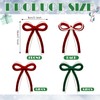 Suncalla 24 Pcs Pearl Bow Ornaments 4.8 Inch Crochet Xmas