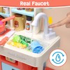HOLYFUN Kids Kitchen Playset, Kitchen Set for Toddler with Sound