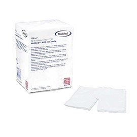 100 x MaiMed Gauze Compresses, Dressings, Dressing Gauze, Non-Sterile, 5 x 5 cm, 8-Ply