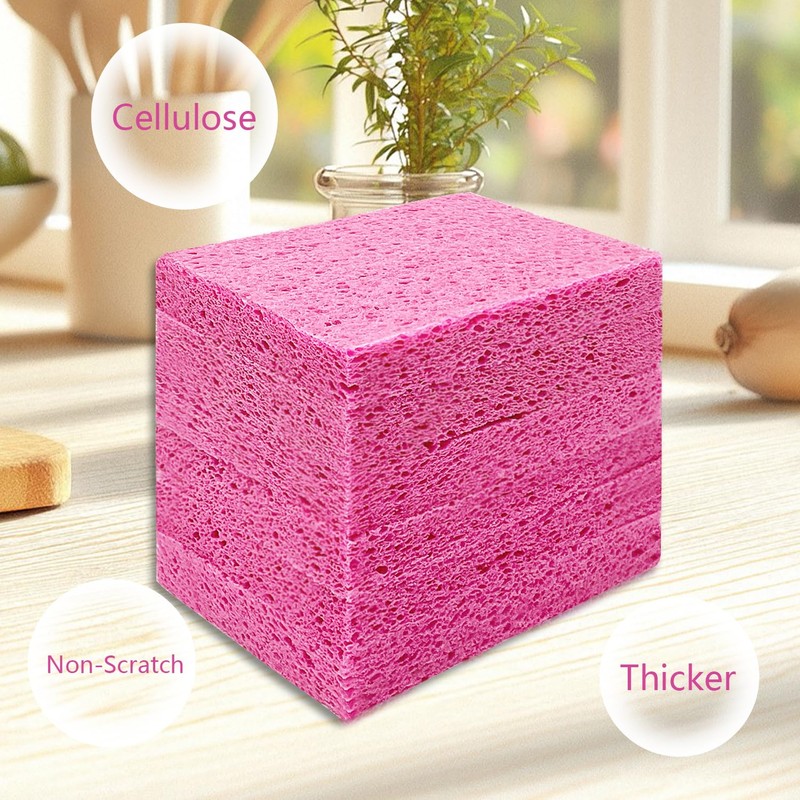 Cellulose Sponges, Large Size 4" x 6" x 1" -