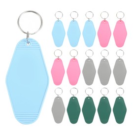 PATIKIL Vintage Motel Key Chain Assorted Colours 16 Pack Empty Hotel Lanyards Rhombus Retro Key Label for Crafts Embellishment Backpack Luggage Labels Pendant, Pendant