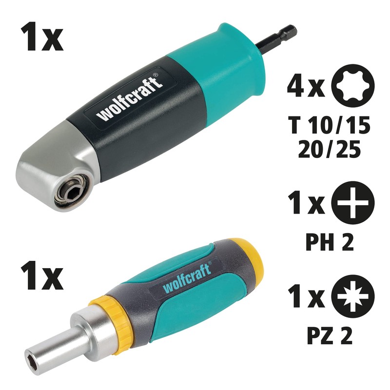 wolfcraft Drawer Screwdriver Set, 8 Pcs. I 1001000 I Set