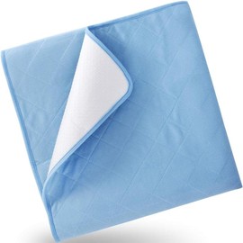 SPRINGSPIRIT 【CHRISTMAS GIFTS】Waterproof Bed Pads Washable Reusable - 4-Layer Incontinence Underpads Pee Chuck Chair Pads with Non-Slip Back for Adults Elderly Kids Toddler Pets - Color: Blue, Size: 34" x 36", Count: 4 Pack