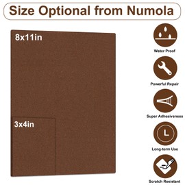 Numola Leather Repair Patch 3×4 inch Self-Adhesive Leather Repair Tape, Scratch/Holes Vinyl Repair Kit for Couch, Car Seat, Sofas, DIY Furniture Upholstery, Chair, Jackets, First-aid(Light Brown)