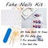 24Pcs 4th of July Press on Toenails Short Square Fake