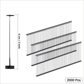 WHTCHSU 2 inch Standard Tagging Gun Fasteners, 2000pcs Clothing Tag Barbs Attachments Price Label for All Standard Price Tag Gun （Black）