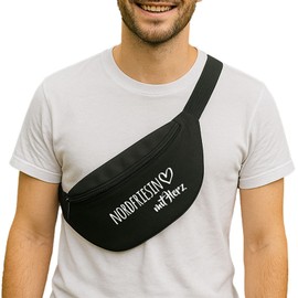 Huuraa Bauchtasche Nordfriesin mit Herz Geschenk 2,5 Liter Black Nordfriesin Geschenkidee