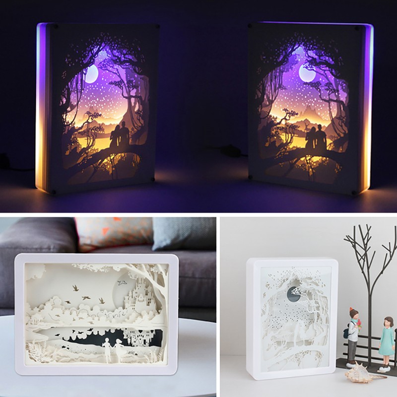 Papercut Light Box 3D LED Paper Carving Lamp Paper Carving