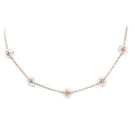 Daisy Necklace Dainty Pearl Choker Necklace for Women as Flower Necklace Imitation Pearl Summer Flower Pretty Choker Jewelry for Women - Daisy