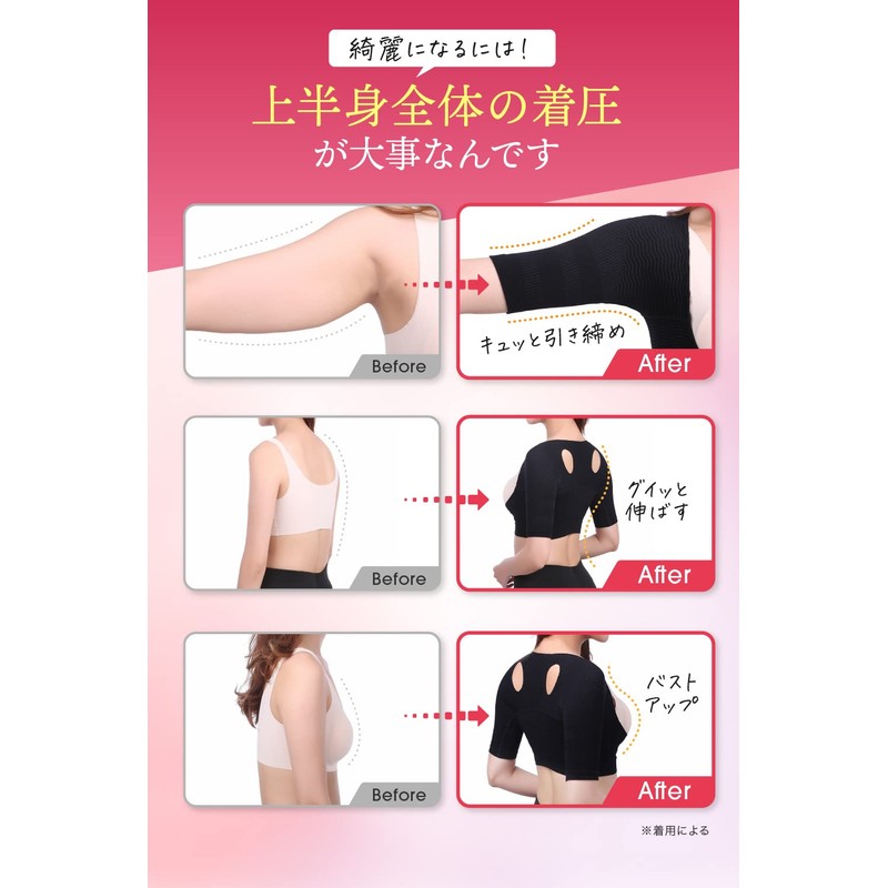 Charmake Body, Upper Arm Shaper, Posture, Tightening, Compression, Supporter, Hunched