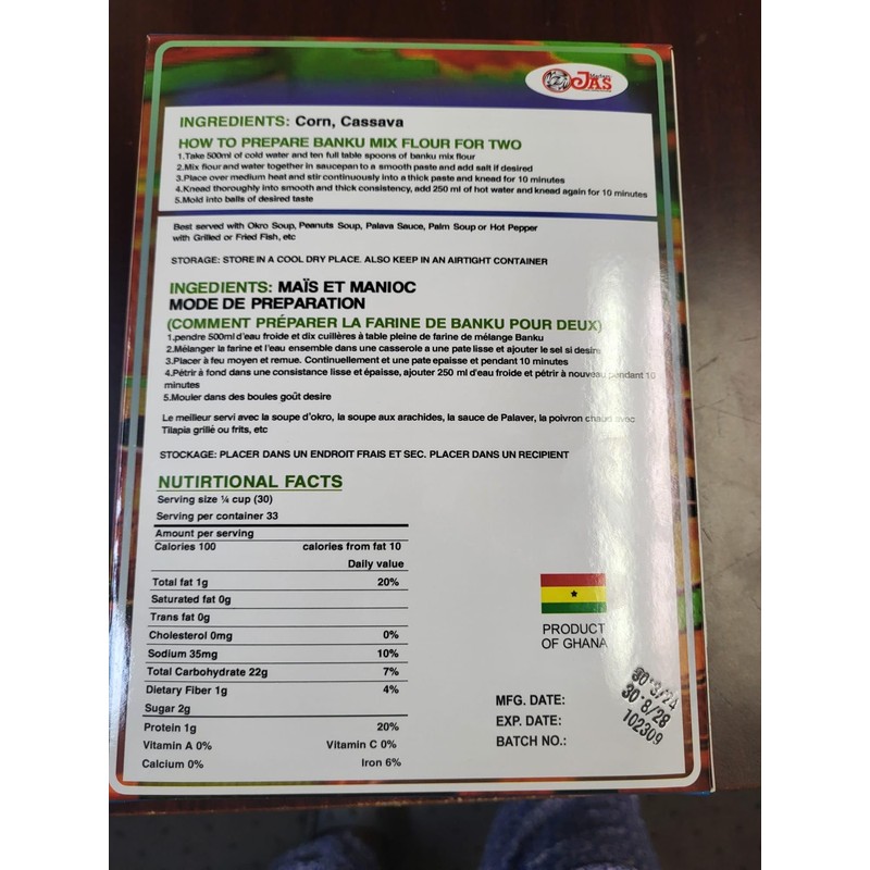 All Natural Madam Jas Banku Mix F lour 2.2 lbs