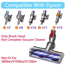 HAPYLD Upgraded Direct Drive Anti Winding Brush Head Compatible with Dyson V7, V8, V10, V11, V15 Vacuum Cleaner, Replacement Part for Hard Floors, with Knife Comb, Gray