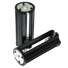E-outstanding AAA Battery Holder 2PCS Black Cylindrical 3x1.5V AAA Plastic Battery Storage Adapter Case Box for Flashlight Lamp RC (Dia 0.85 inch)