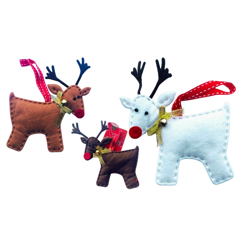Rudolph the Red-Nosed Soft Felt Reindeer Hanging Ornament Christmas Rudolph