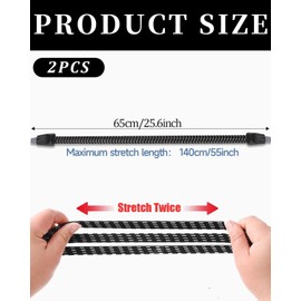 TPZORJX Pack of 2 Luggage Straps - Rubber Tensioner Expander with Hook Tensioning Elastic Expander Tie Down Straps for Cycling Motorcycle Fixing Bicycle Luggage (Black)
