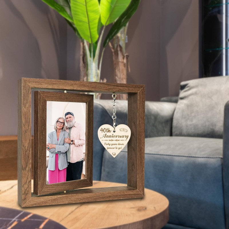 40th Wedding Anniversary Photo Frame Gifts, Ruby Anniversary Frame for