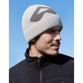 Pioneer Camp Mens Merino Wool Beanie Hats Thick Knit Winter Hat Cold Weather Skull Cap Hiking Skiing Climbing Casual Outdoor Grey