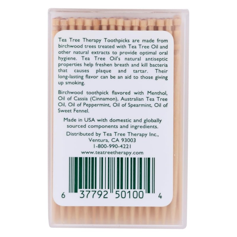 Tea Tree Therapy, Toothpicks Mint Tea Tree, 100 Count