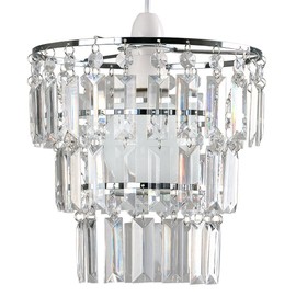 MiniSun Modern 3 Tier Ceiling Pendant Light Shade with Clear Acrylic Jewel Effect Droplets