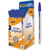 BIC Cristal Original Ballpoint Pens 0.4mm Line Width Blue Ink
