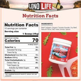 LonoLife Grass-Fed Tomato Beef Bone Broth Powder with 10g Protein, Paleo and Keto Friendly, Gluten-Free, 8-Ounce Bulk Container, 15 Servings (Equal to 120 ounces of broth)