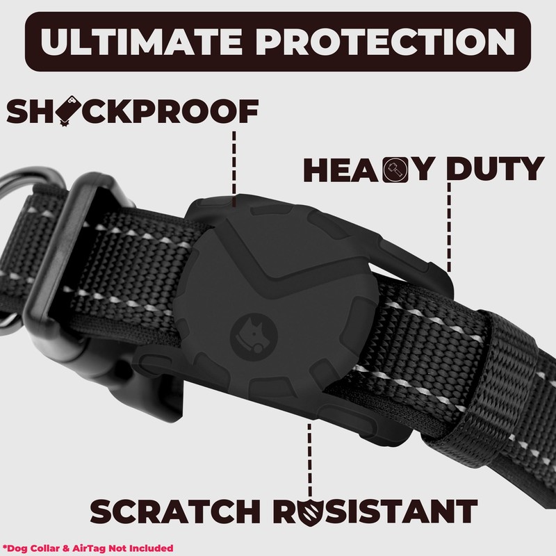 Ultra Thick Dog Collar Holder for | Military-Grade Air Tag