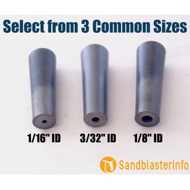 Composite Carbide Sandblaster Nozzle Tip: 1/16" ID, Longer-Lasting than Tungsten & Boron Blasting Nozzles