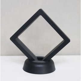 Challenge Coin Display Frame, 3D Floating Display Case Stand Holder, Medallion Medal Specimen Military Coin Clear Box (Black)