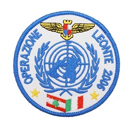 2 Stück Operation LEONTE Italien Militär bestickt Patch Abzeichen mit Haken und Schleife Backing