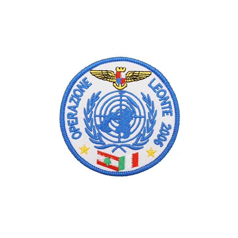 2 Stück Operation LEONTE Italien Militär bestickt Patch Abzeichen mit