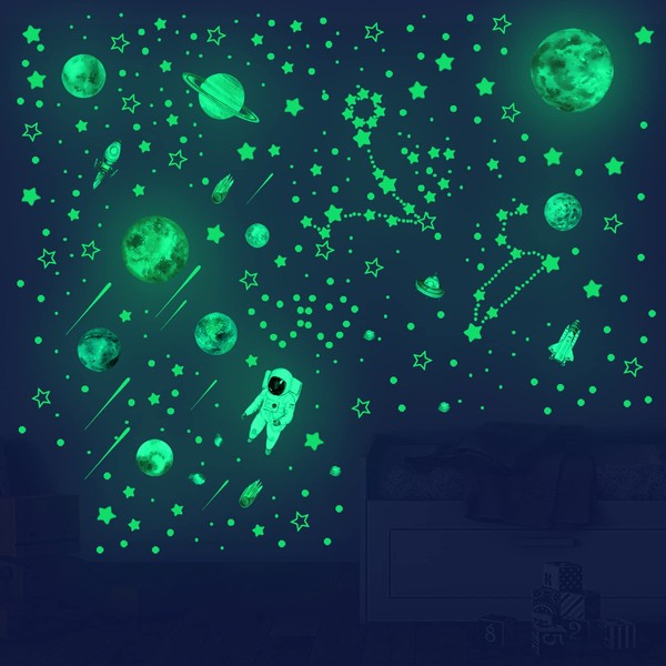 Glow in The Dark Stars and Planets Stickers 849Pcs Luminous