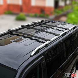 OMAC Roof Rack Cross Bars Luggage Carrier for Ford Transit 2015-2025 Alu Black 3X