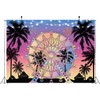 Summer Seaside Ferris Wheel Backdrop 8x6ft Tropical Palm Tree Sunset