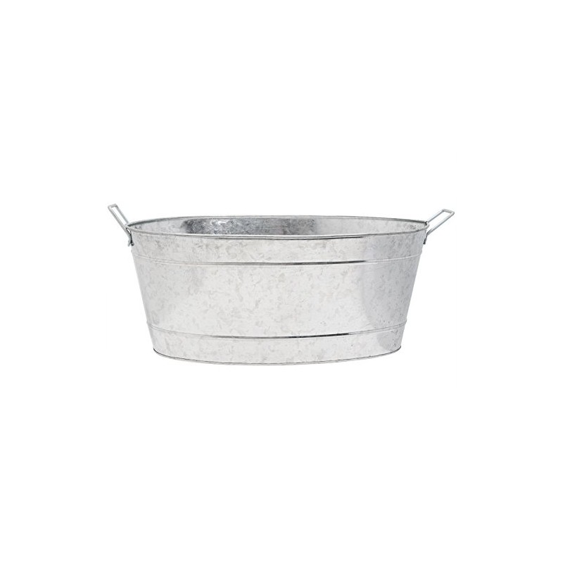 Achla Designs C-55 Large Galvanized Steel Metal Oval tub
