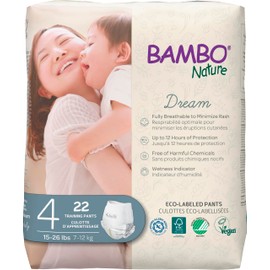 Bambo Nature - Pantalones de entrenamiento premium (tamaño 4 a 6 disponibles), talla 4, 22 unidades, color blanco, Blanco, Talla 4