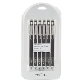 TUL® - Lápices mecánicos, 0,7 mm, barriles negros, paquete de 6 lápices