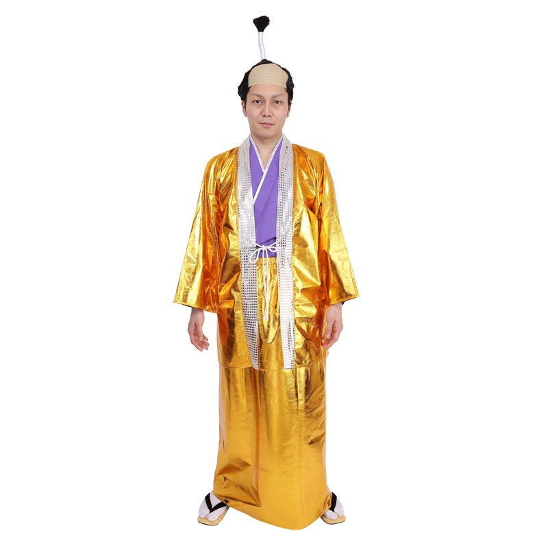 [クリアストーン] 和風コスチューム コスプレ ハロウィン お殿様 殿様 メンズ ゴールド 衣装 仮装