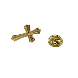 Kiola Designs Gold Toned Intricately Detailed Cross Lapel Pin