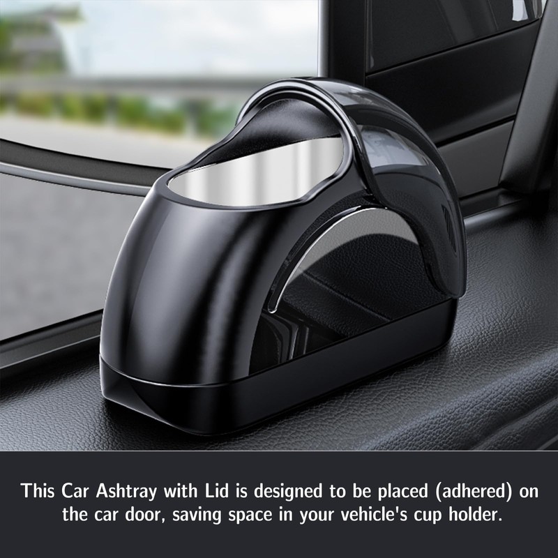 SAMIQU Car Ashtray with Lid-late model Car door Automotive Ashtray,Portable