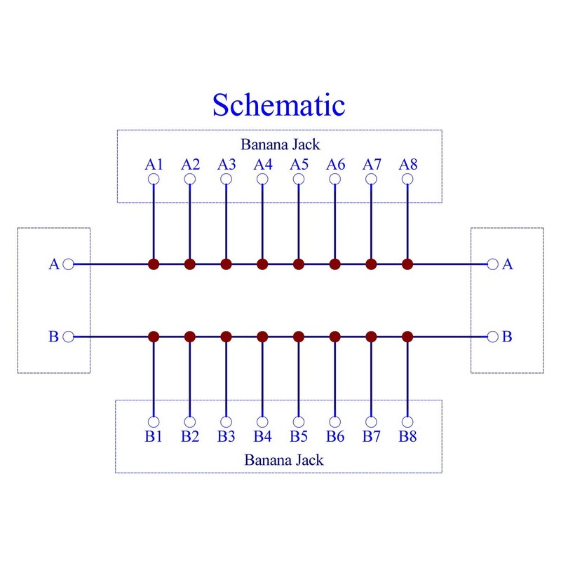 Screw Mount 2 x 8 Position Banana Jack Distribution Module,
