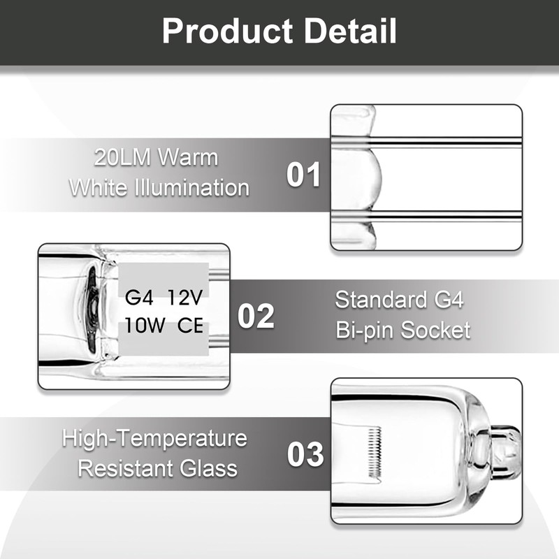 meillyocean W10886919 Oven Light Bulb, G4 Base, 10W 12V Halogen,