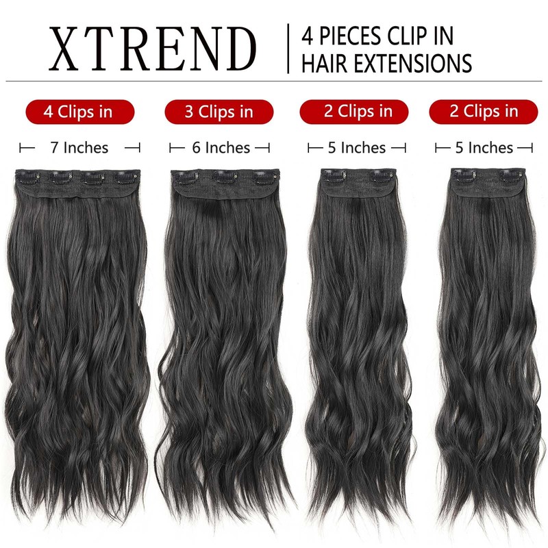 Xtrend 16 Inch Long Wavy Hair Extensions Clip-In Hair Extensions