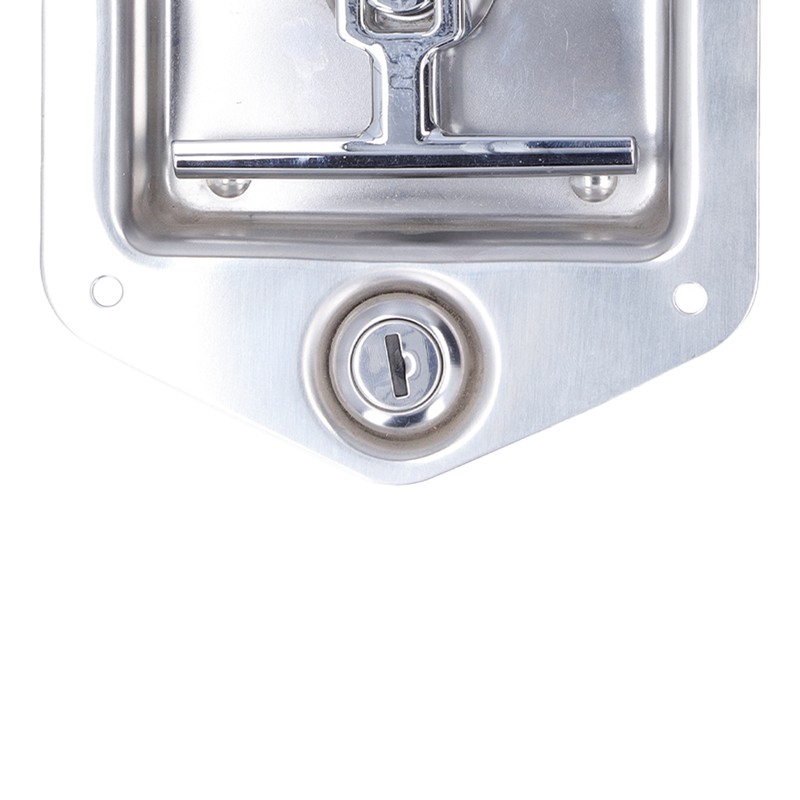 Trailer Door Latch T Handle with 2‑Key Stainless Steel Chrome