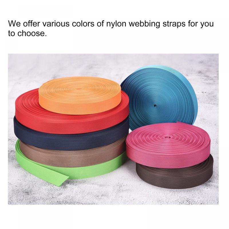 sourcing map Flat Nylon Webbing Strap 1 Inch 25 Yards