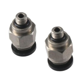 Fudeshe 6pcs Push in Quick Connect Fittings,Pneumatic Threaded Straight Joint,Quick Coupling(4mmxM5)