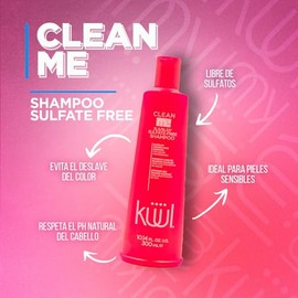 KÜÜL - Clean Me Shampoo Sulfate Free 300 ml, para Mantener el Color, Promueve Limpieza Efectiva del Cabello y Cuero Cabelludo, Repeta pH, Ideal para P