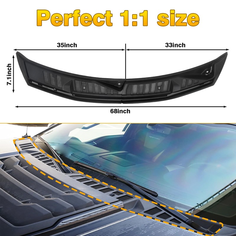 OQSNCV Windshield Wiper Cowl Cover Panel Compatible with Ford F150